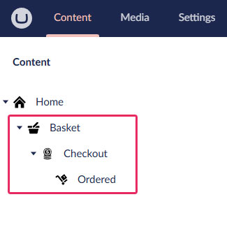 Add 3 Pages For Basket And Checkout To Umbraco Website