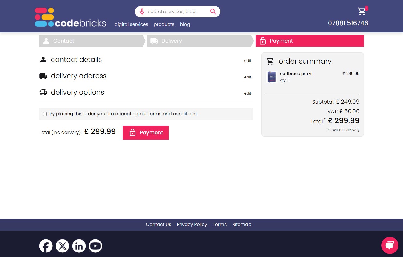 Cartbraco Umbraco Ecommerce Payment